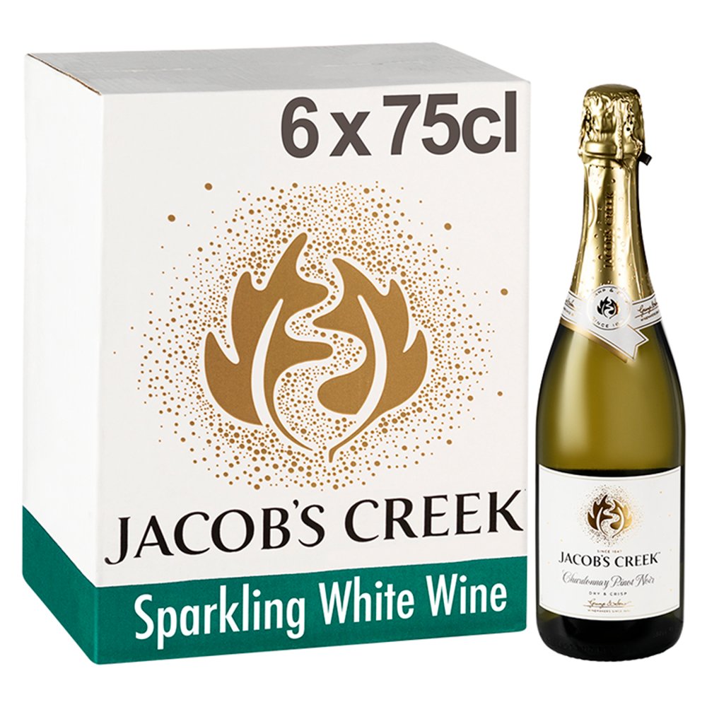 Jacob's Creek Brut Cuvee Sparkling White Wine 6 x 75cl