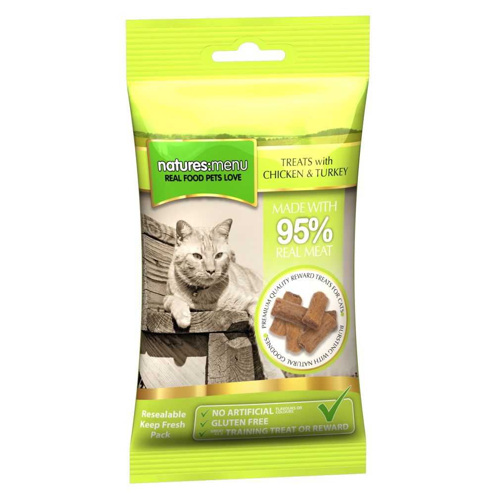Natures Menu Real Meaty Cat Treats with Chicken & Turkey