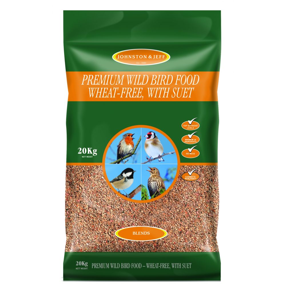 Johnston & Jeff Premium Wild Bird - Wheat-Free with Suet 20kg