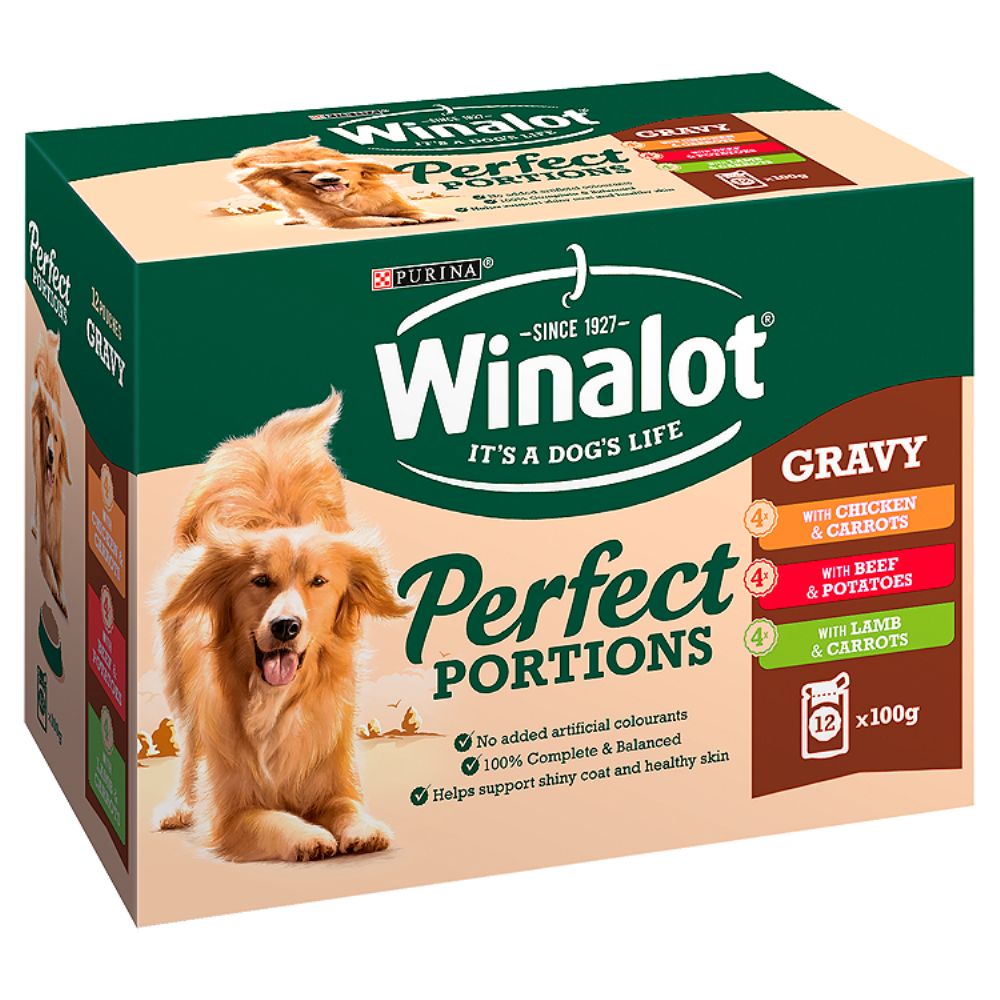 Winalot Pouch Perfect Portions Beef & Chicken & Lamb in Gravy 12 Pack