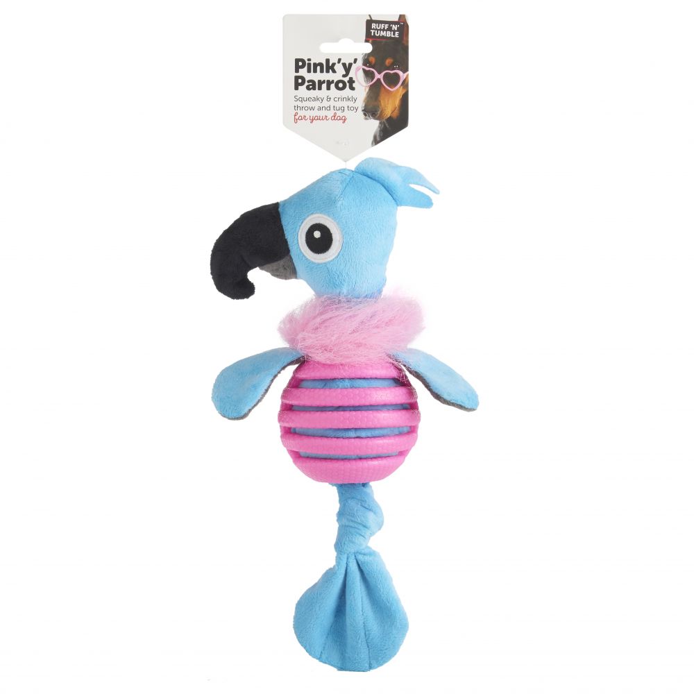 Ruff 'N' Tumble Pink 'Y' Parrot Dog Toy