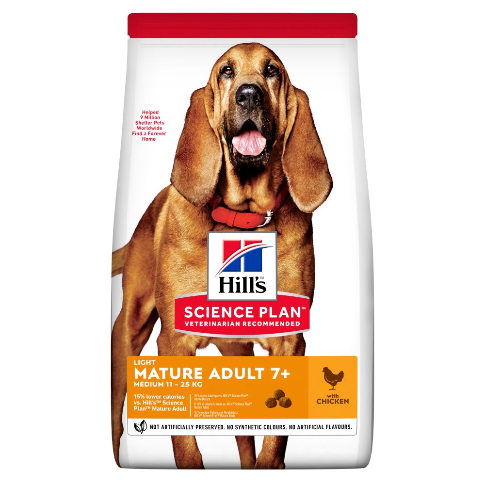 Hills Science Plan Mature Adult Light Medium Dry Dog Food Chicken Flavour