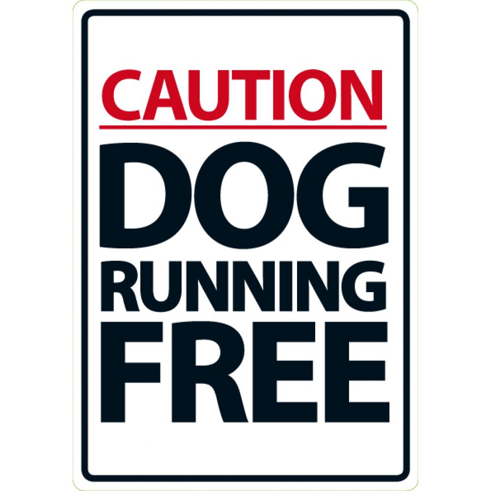 Caution Dog Running Free