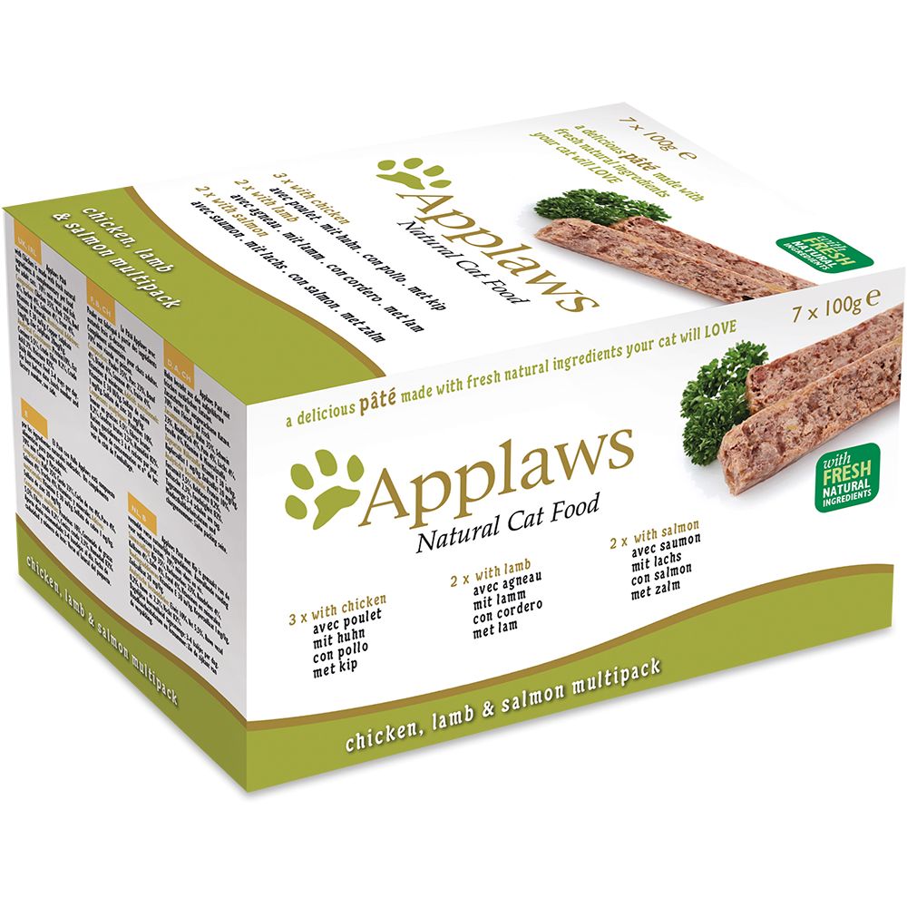 Applaws Cat Pate Chicken / Lamb / Salmon 7x100g pack