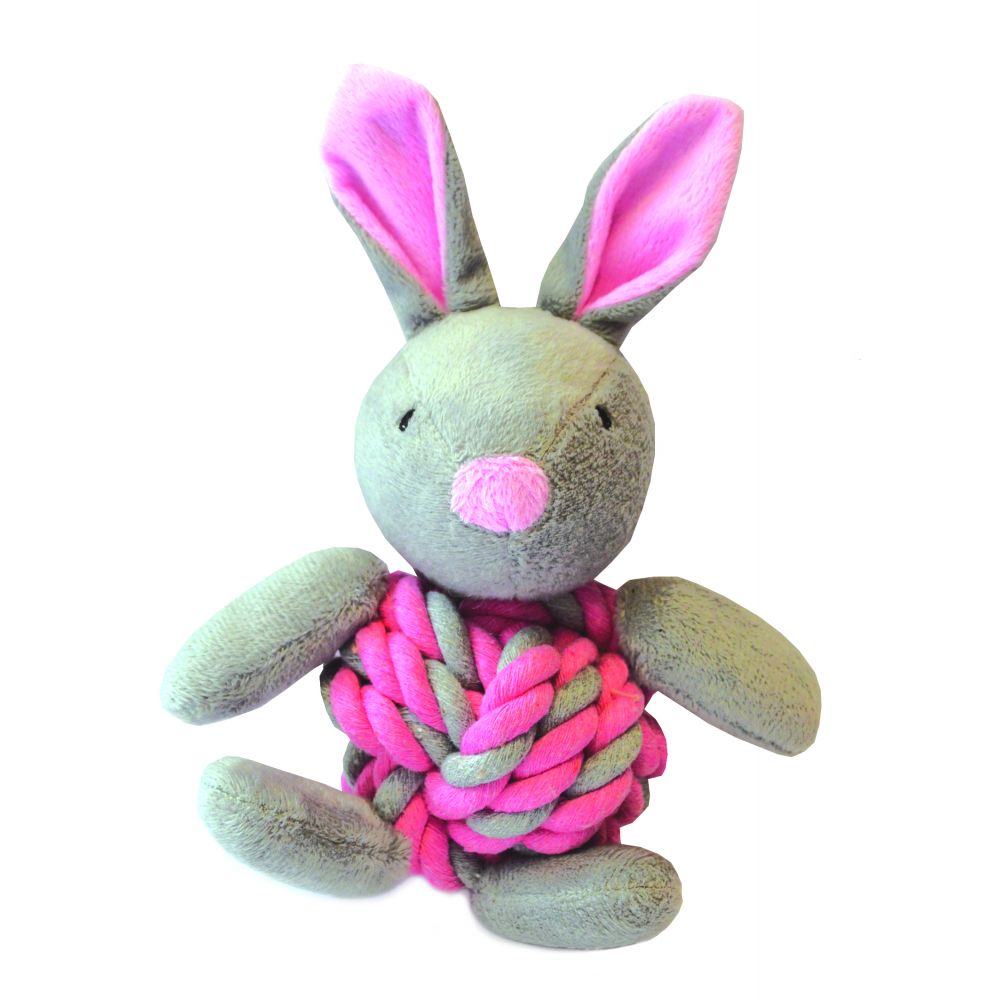 Happy Pet Little Rascal Bunny Dog Toy Pink