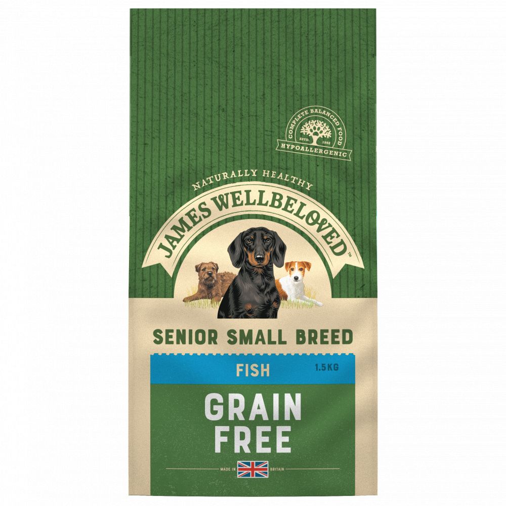 JAMES WELLBELOVED Fish & Veg Senior Dog Food Small Breed Grain Free 1.5kg