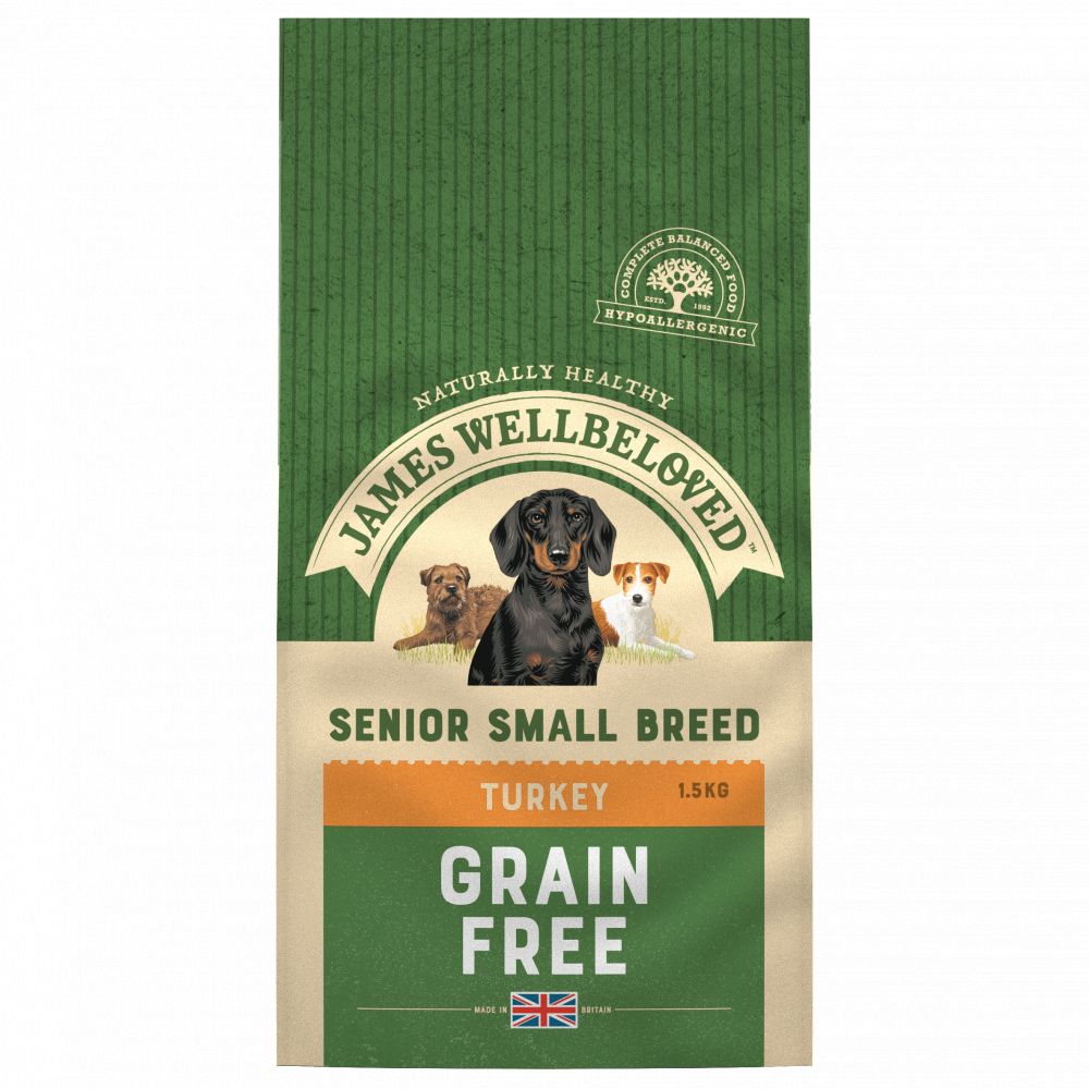 JAMES WELLBELOVED Turkey & Veg Senior Dry Dog Food Small Breed Grain Free 1.5kg