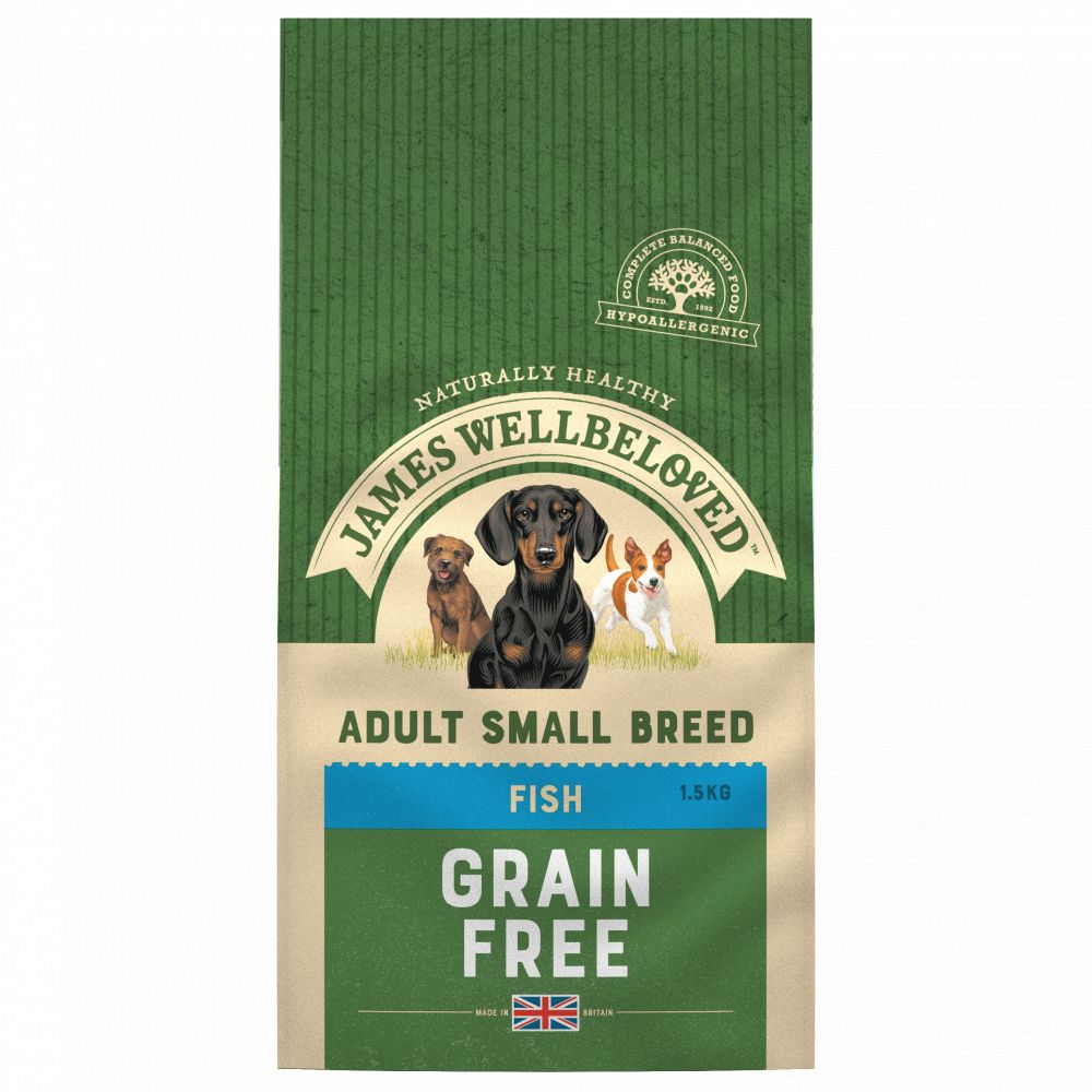 JAMES WELLBELOVED Fish & Veg Adult Dog Food Small Breed Grain Free 1.5kg
