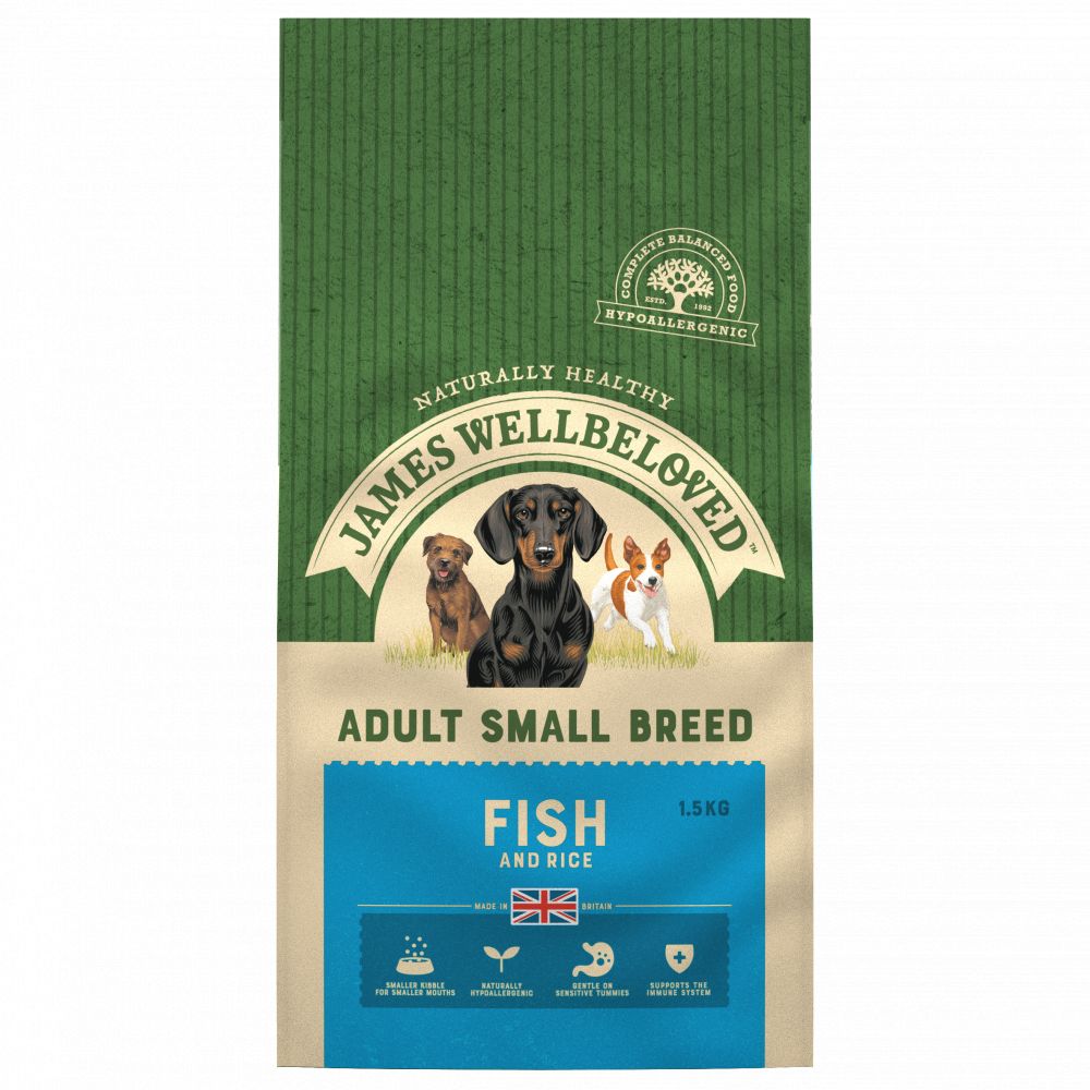 JAMES WELLBELOVED Fish & Rice Adult Dog Food Small Breed 1.5kg