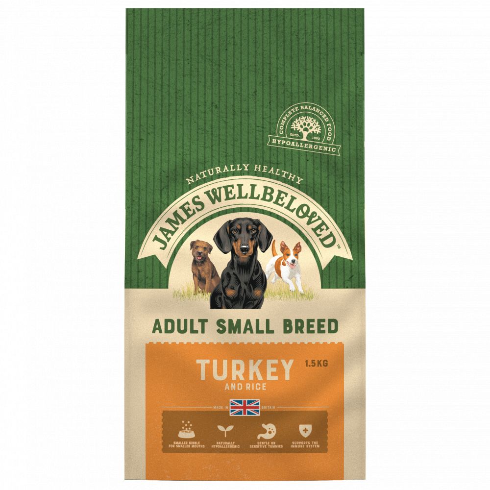 JAMES WELLBELOVED Turkey & Rice Adult Dry Dog Food Small Breed 1.5kg