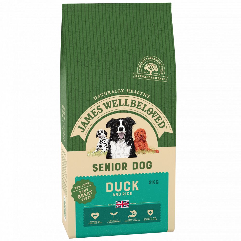 JAMES WELLBELOVED Duck & Rice Kibble Senior Dog Food 2kg