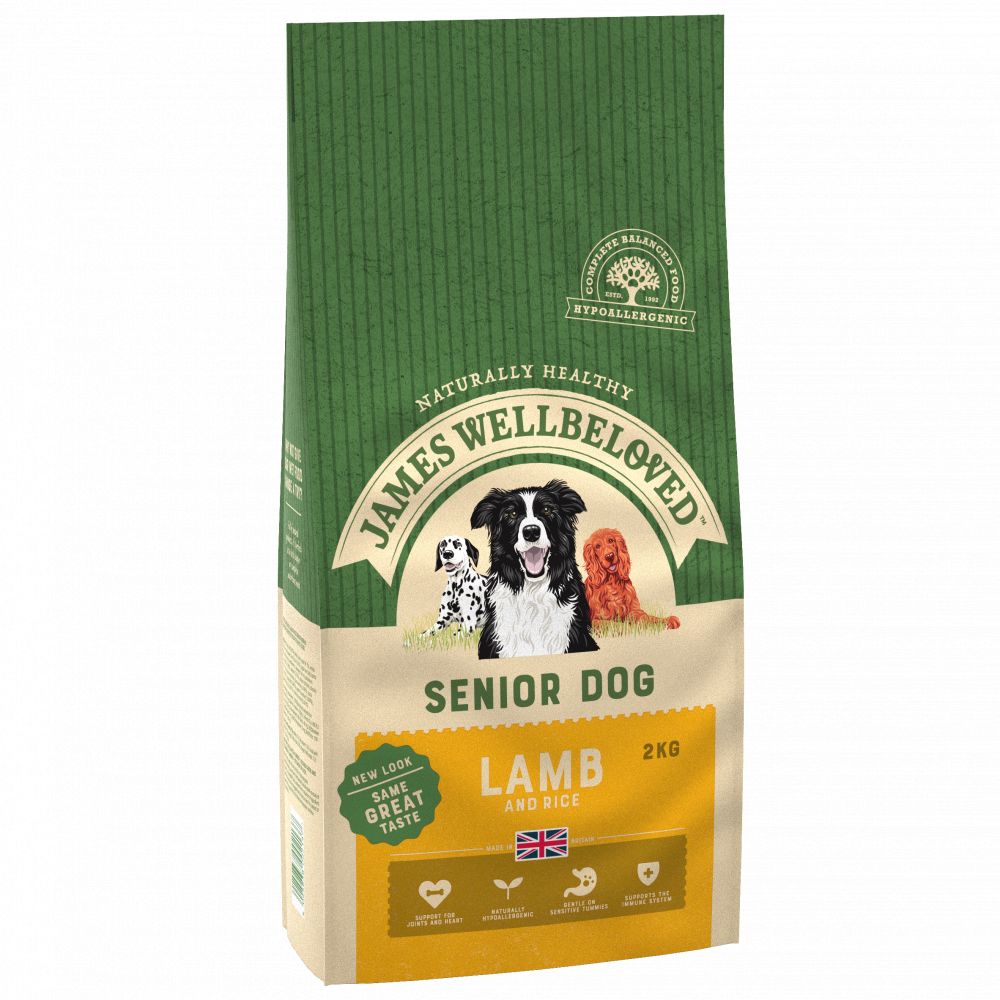 JAMES WELLBELOVED Senior Dry Dog Food Lamb & Rice Kibble 2kg