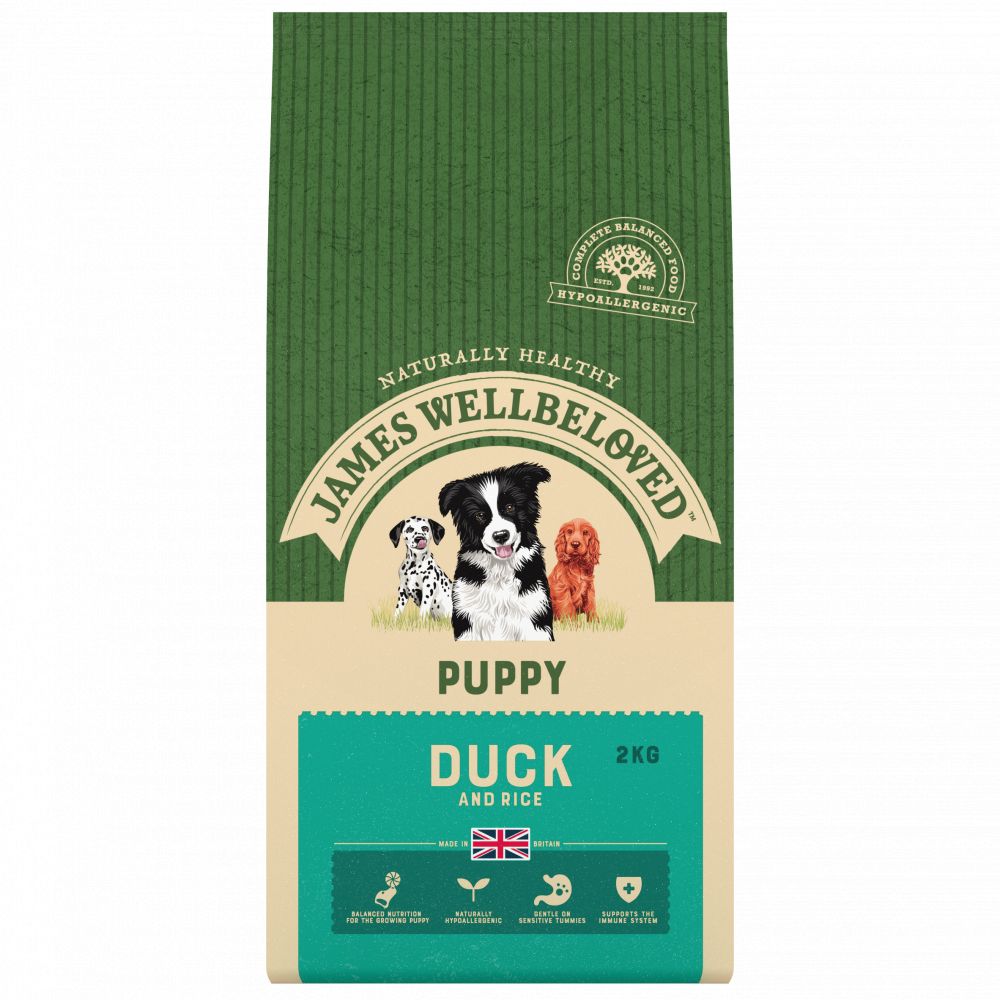 JAMES WELLBELOVED Duck & Rice Kibble Puppy Dog Food 2kg
