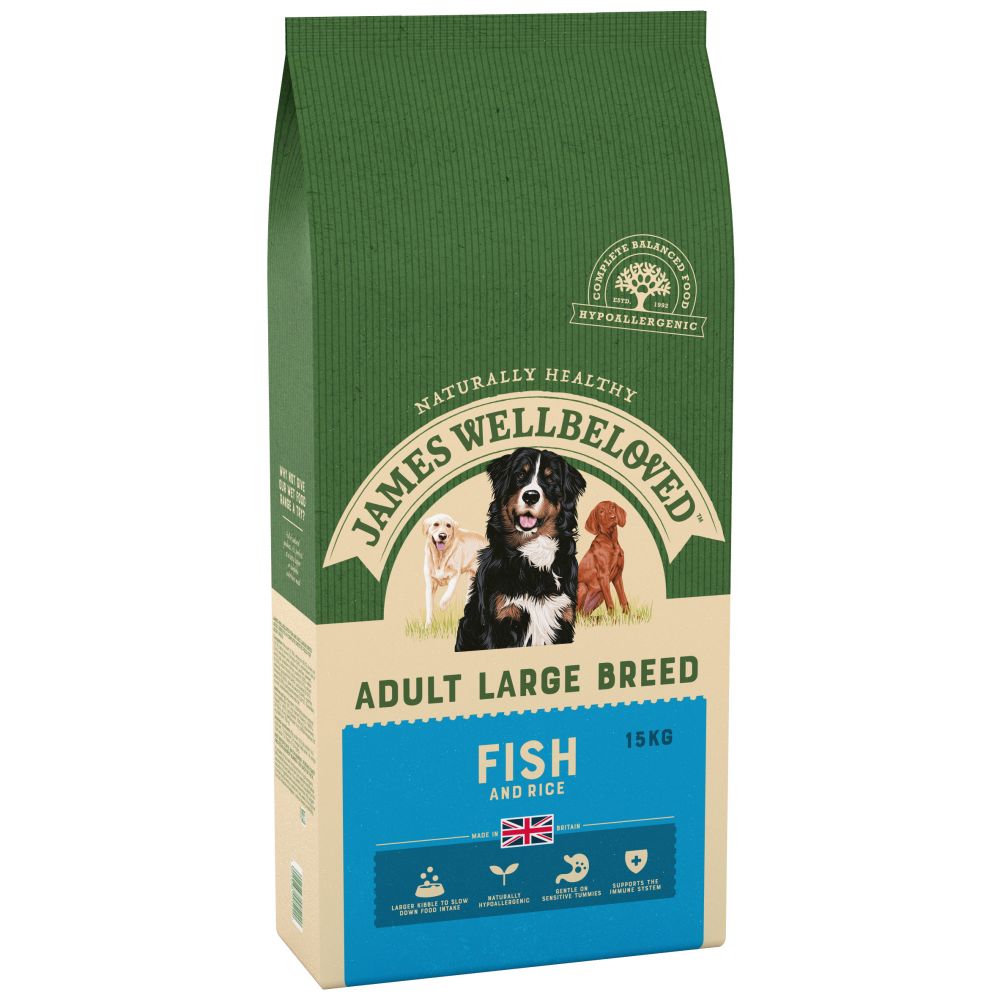 JAMES WELLBELOVED Adult Dog Food Large Breed Fish & Rice 