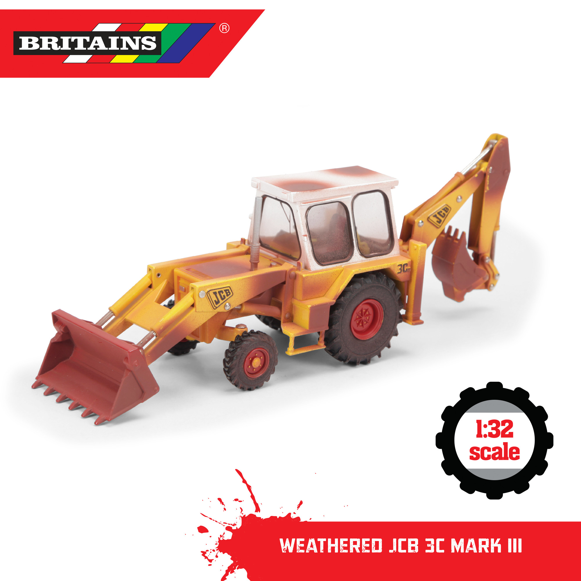 Britains Farm Toys Weathered JCB 3C MarkIII