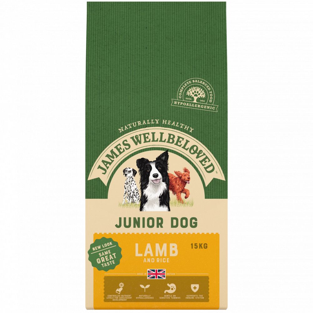 JAMES WELLBELOVED Lamb & Rice Kibble Junior 15kg
