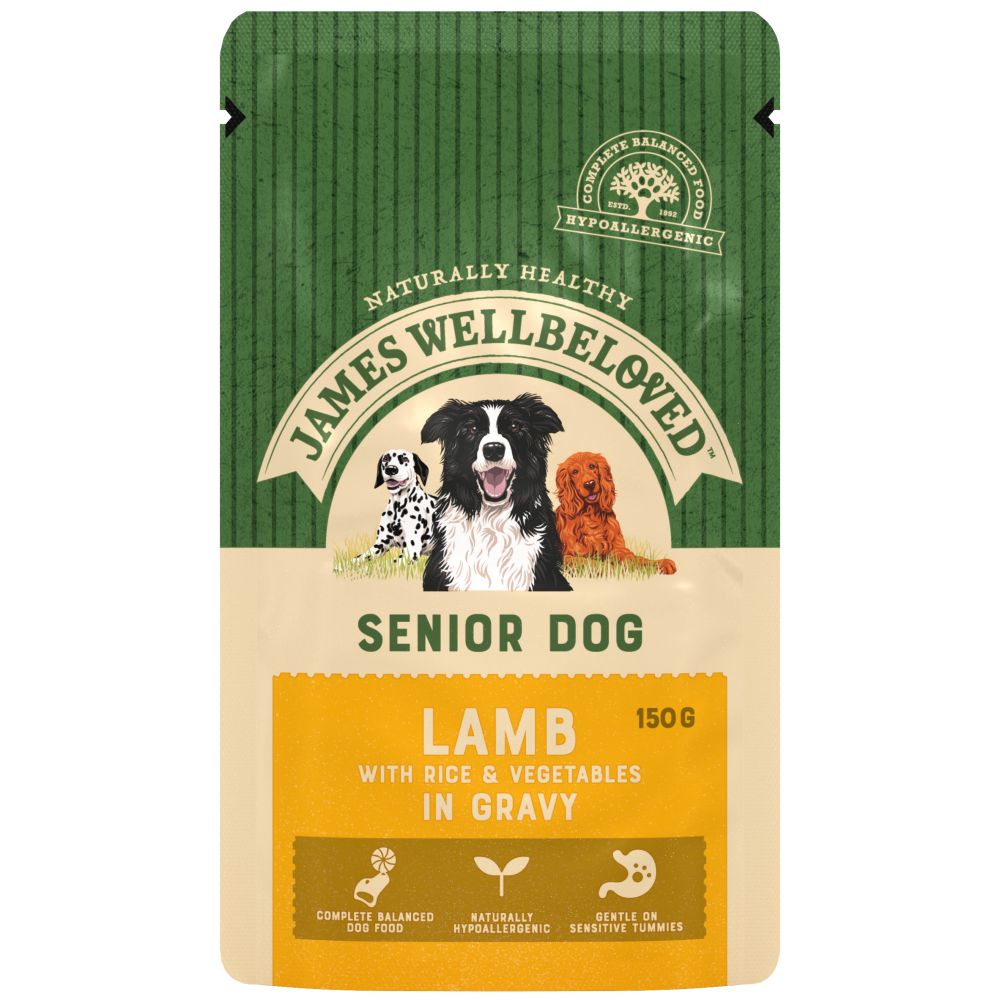 JAMES WELLBELOVED Wet Dog Food Pouches Senior Lamb 10 x 150g