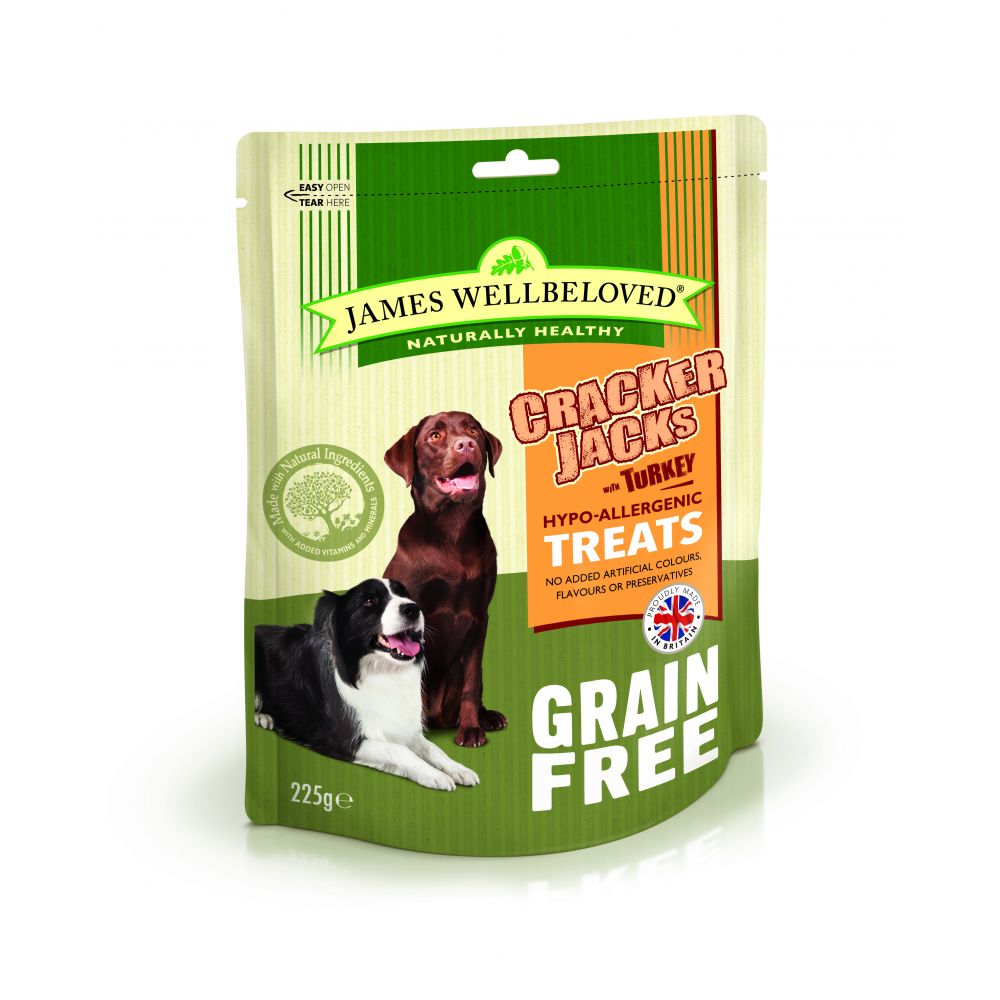 James Wellbeloved Crackerjack Grain Free Dog Treats Turkey & Vegetable