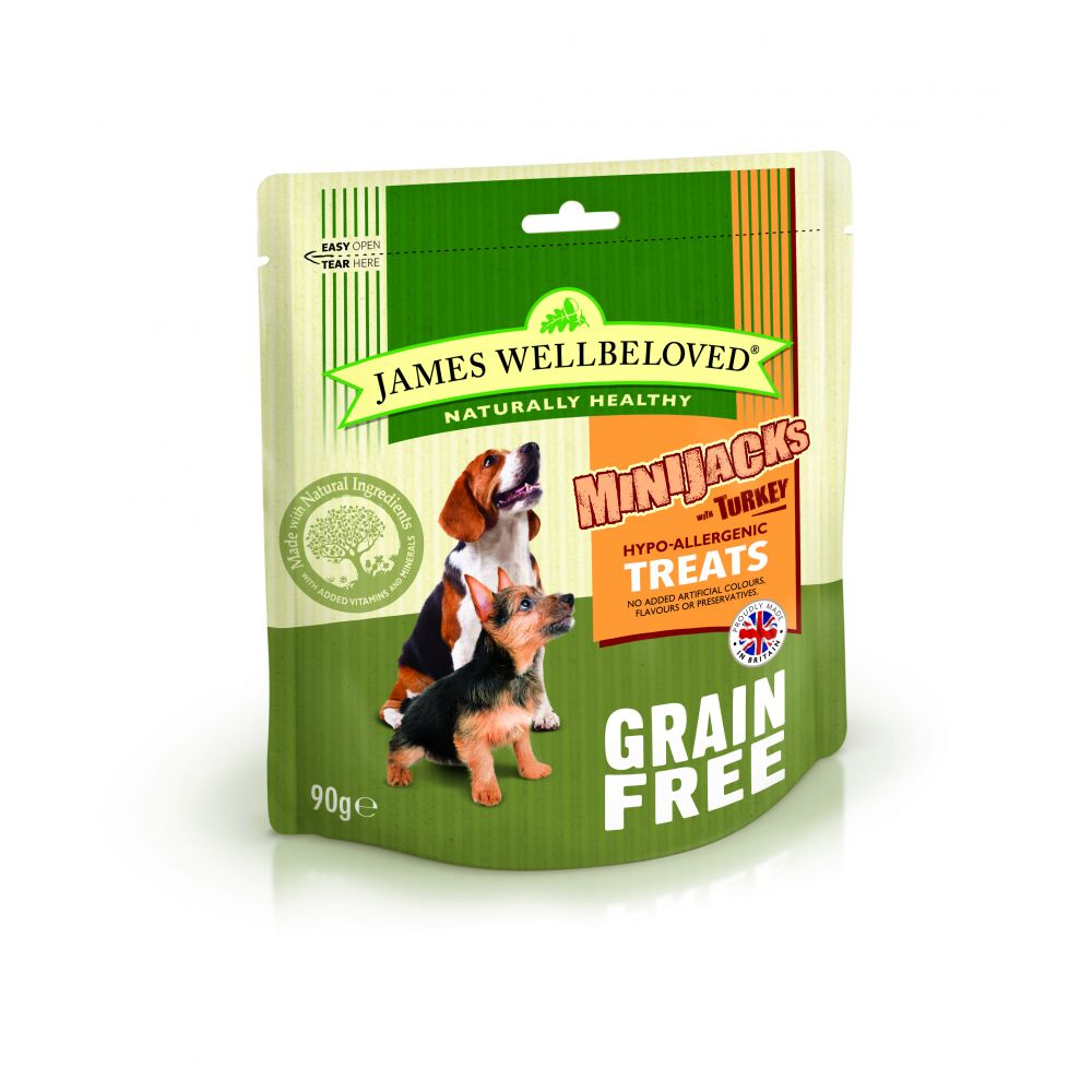 James Wellbeloved Minijacks Grain Free Dog Treats Turkey & Vegetables