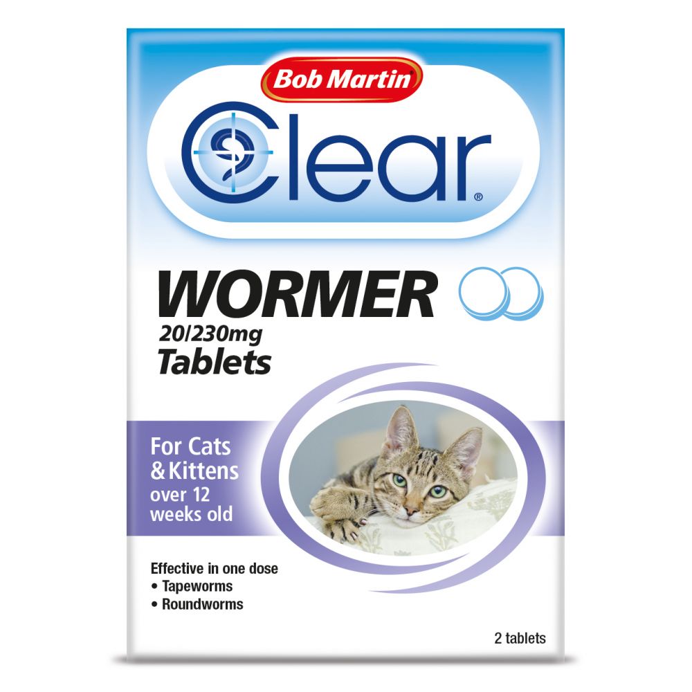 Bob Martin Clear 2 in1 Wormer Tablets - for Cats & Kittens