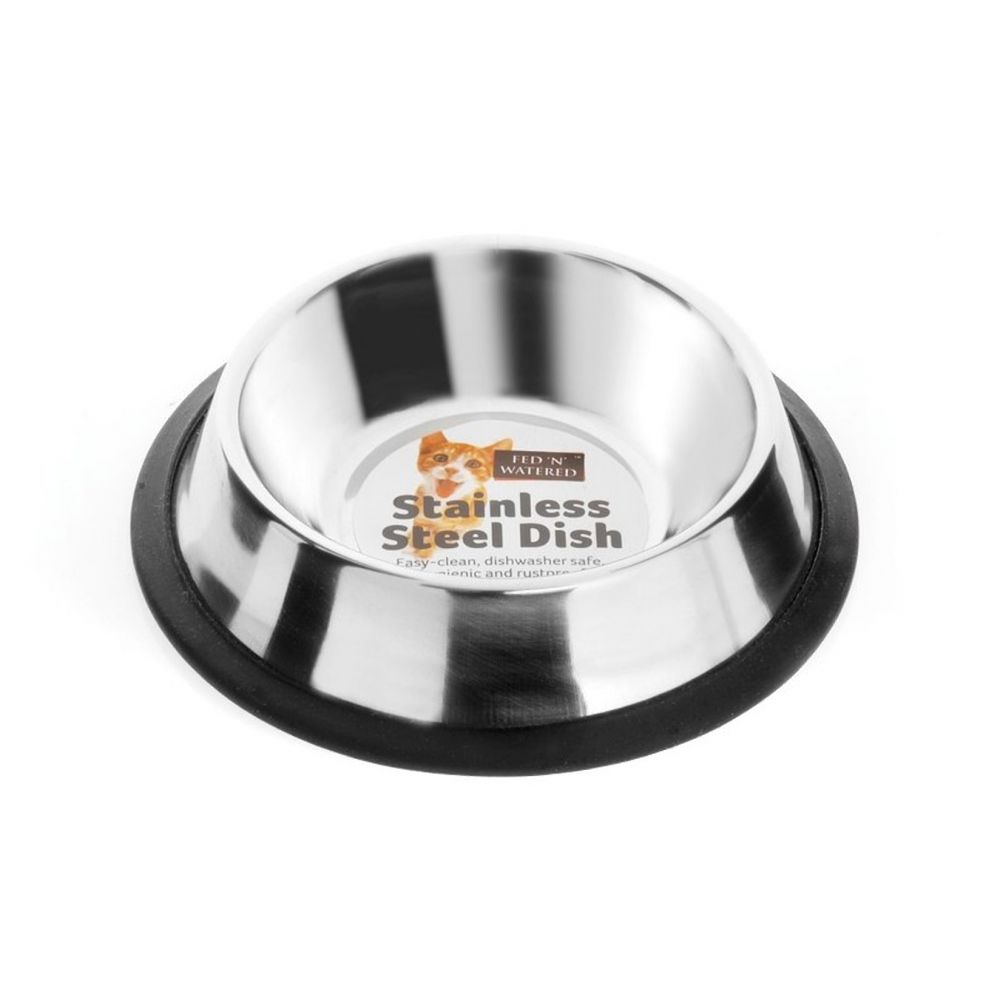 Fed 'N' Watered Stainless Steel Non Tip Cat Dish 15cm