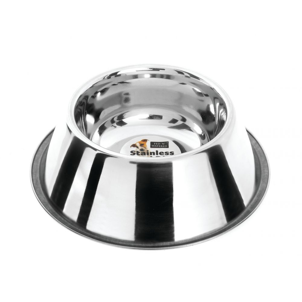 Fed 'N' Watered Stainless Steel Cocker Spaniel Dog Bowl/Dish - 25cm