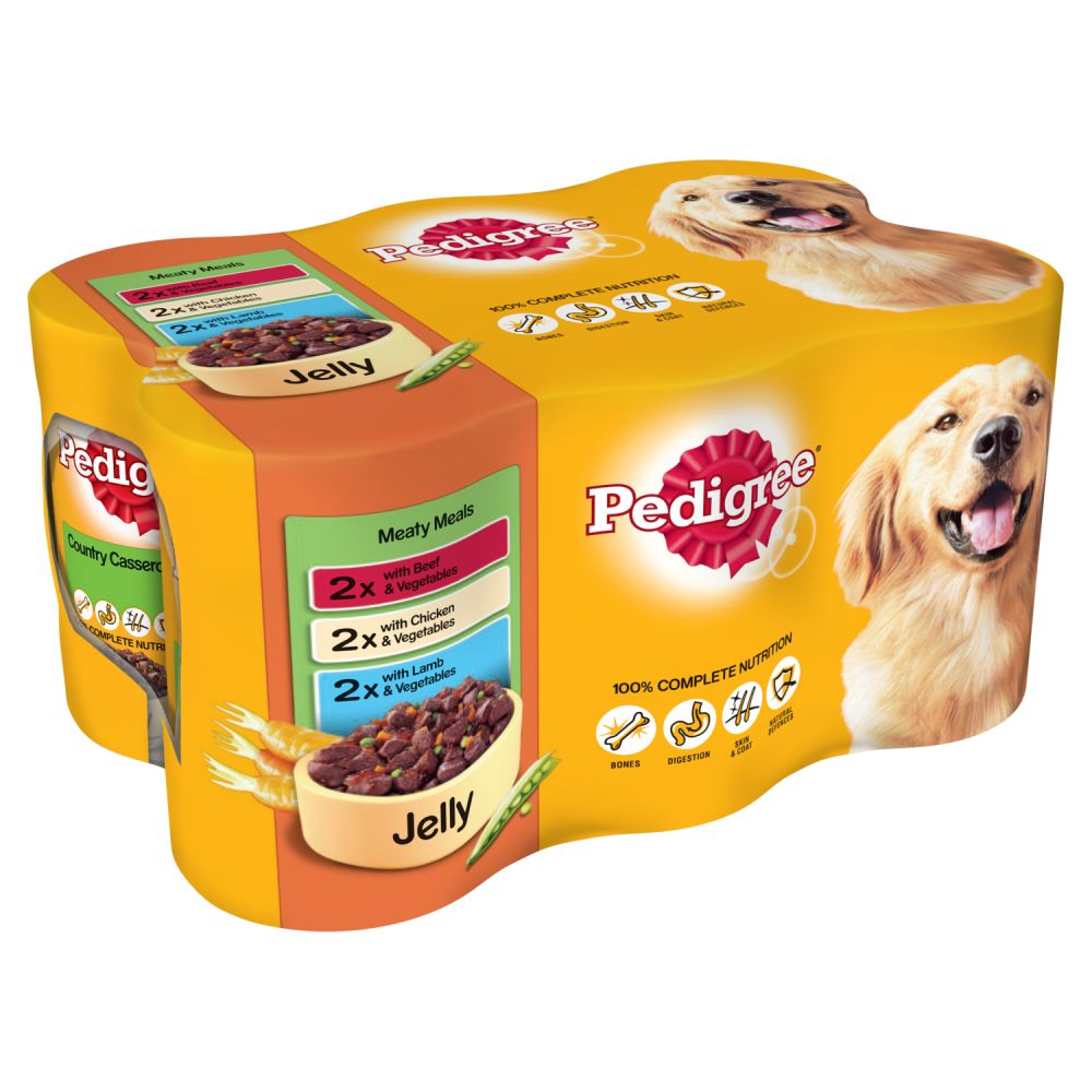 Pedigree Can in Jelly Meaty Meals 6 Pack
