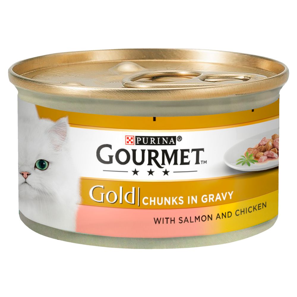 Gourmet Gold Salmon & Chicken in Chunks in Gravy 12 x 85g pack