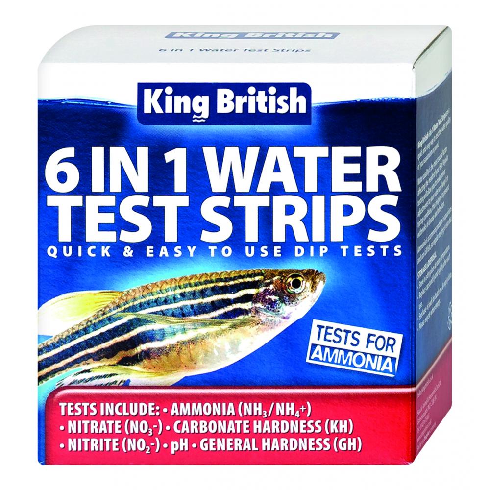King British 6 in 1 Water Test Strips Aquarium and Pond
