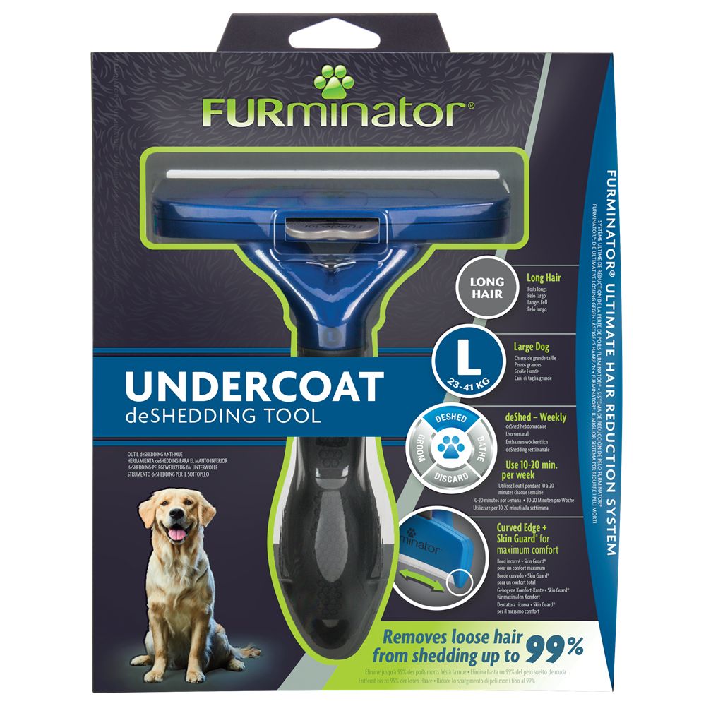 FURminator  Undercoat deShedding Tool for Long Hair Dog Large
