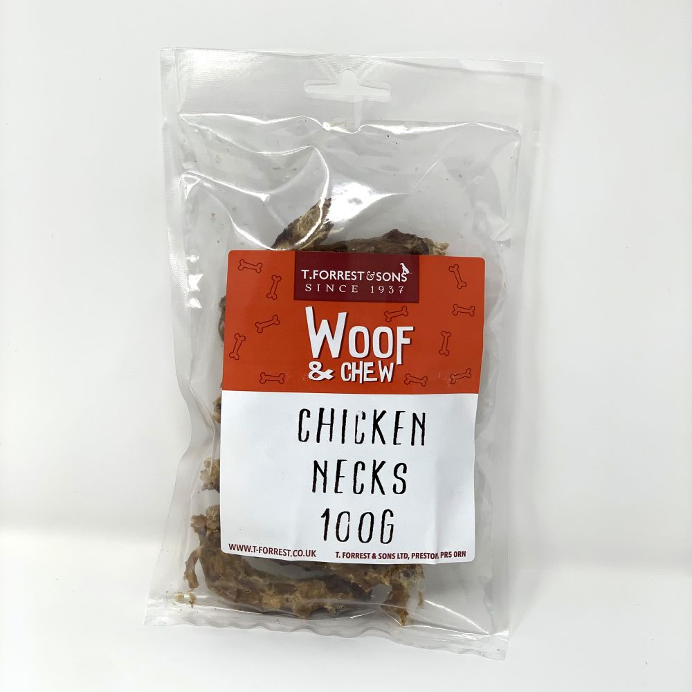 Woof & Chew Dried Chicken Necks 100g