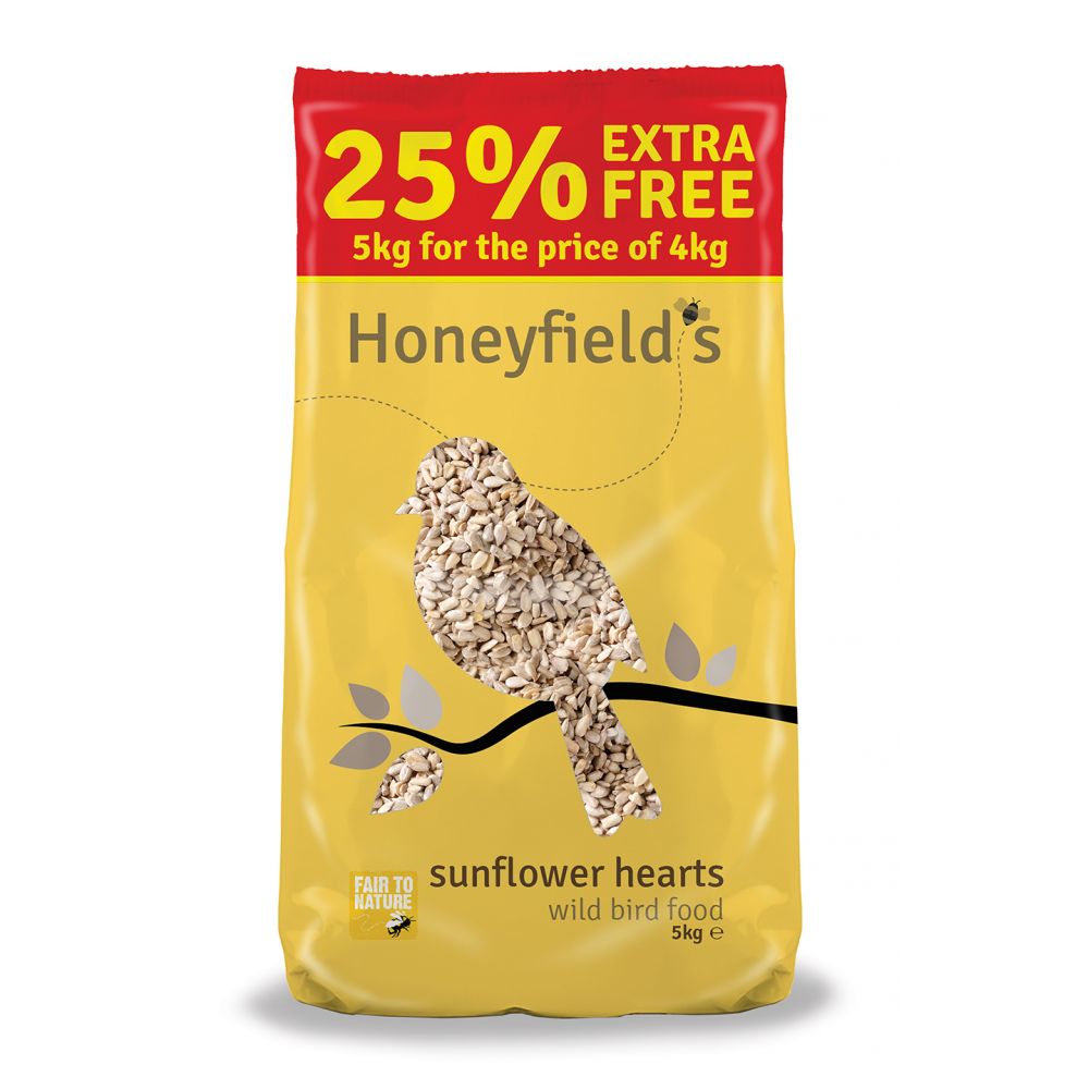 Honeyfields Sunflower Hearts 4kg+25%
