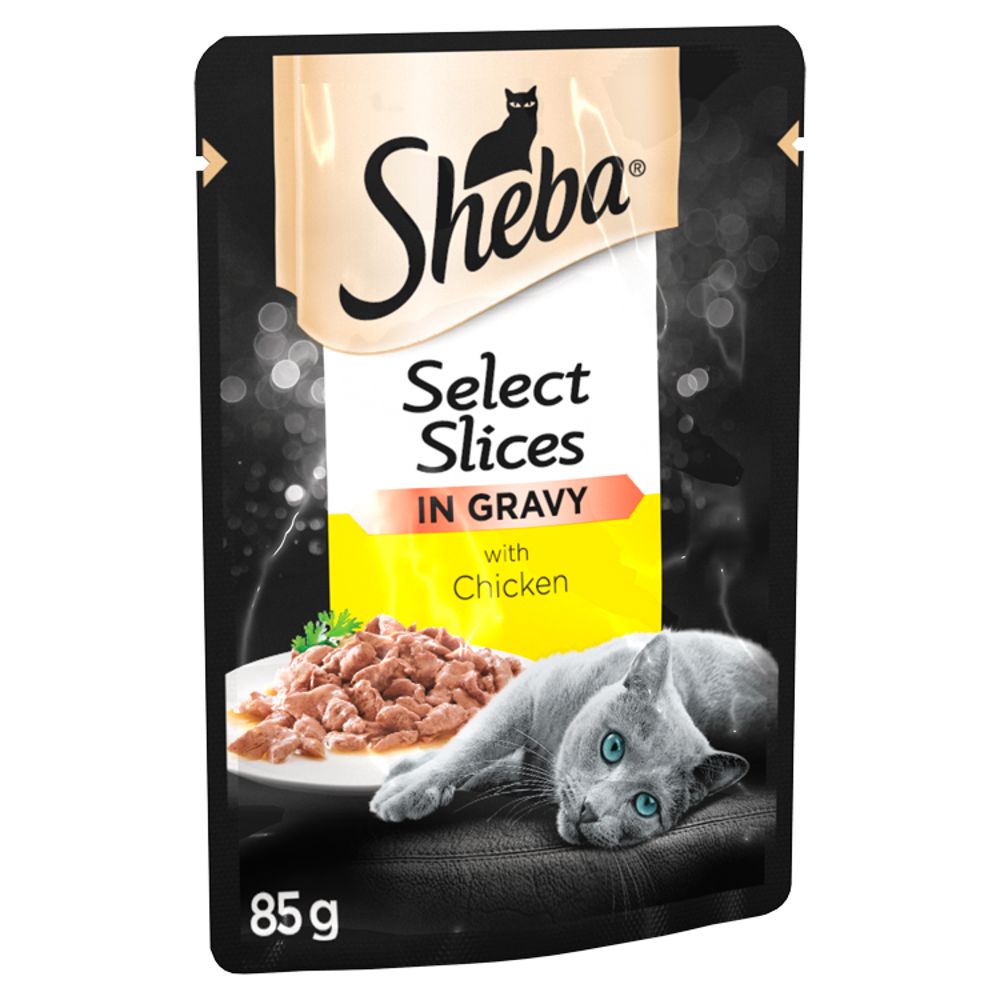 SHEBA Select Slices Cat Pouch With Chicken in Gravy 85g x 24