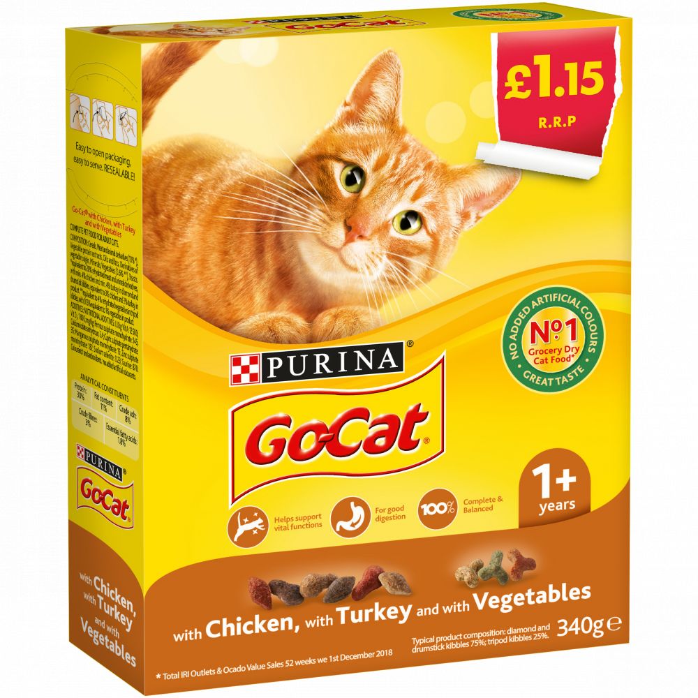 GO-CAT Adult Cat Food - Chicken & Turkey with Vegetables 