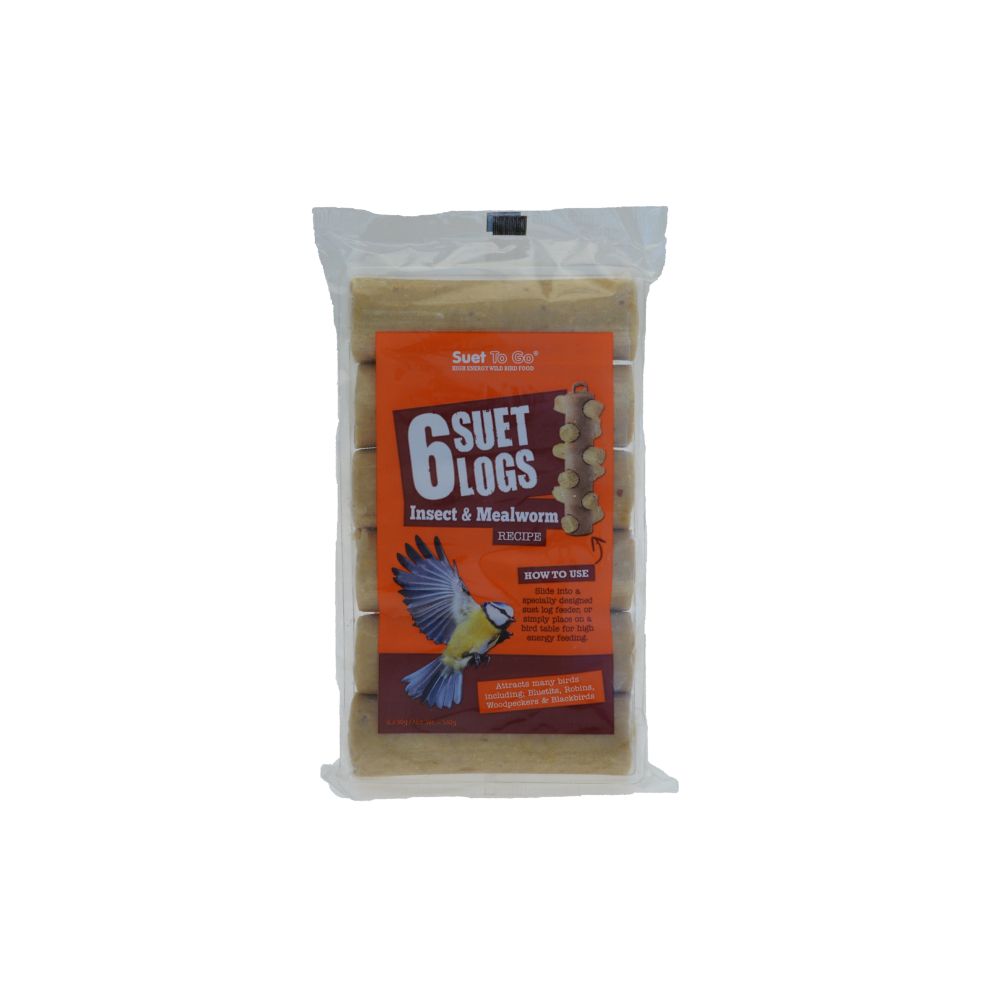 Suet To Go Mealworm and Insect Suet Logs 6pk