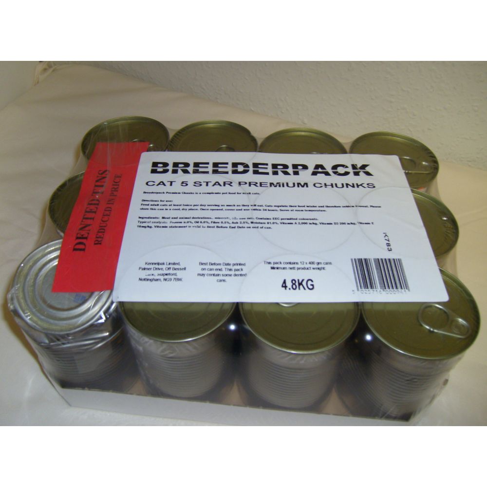 Breederpack 5 Star Cat Chunks Dents 12 pack x 400g
