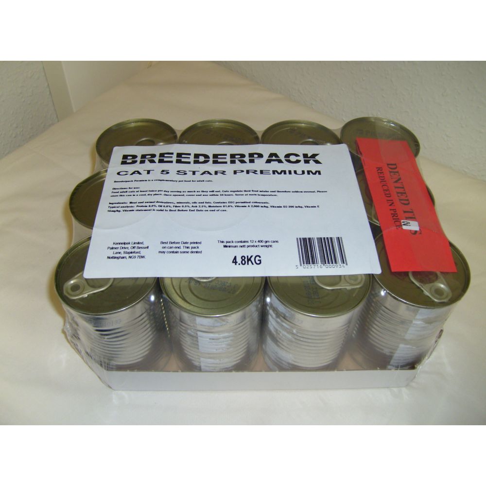 Breederpack 5 Star Cat Premium Dents 12 pack x 400g