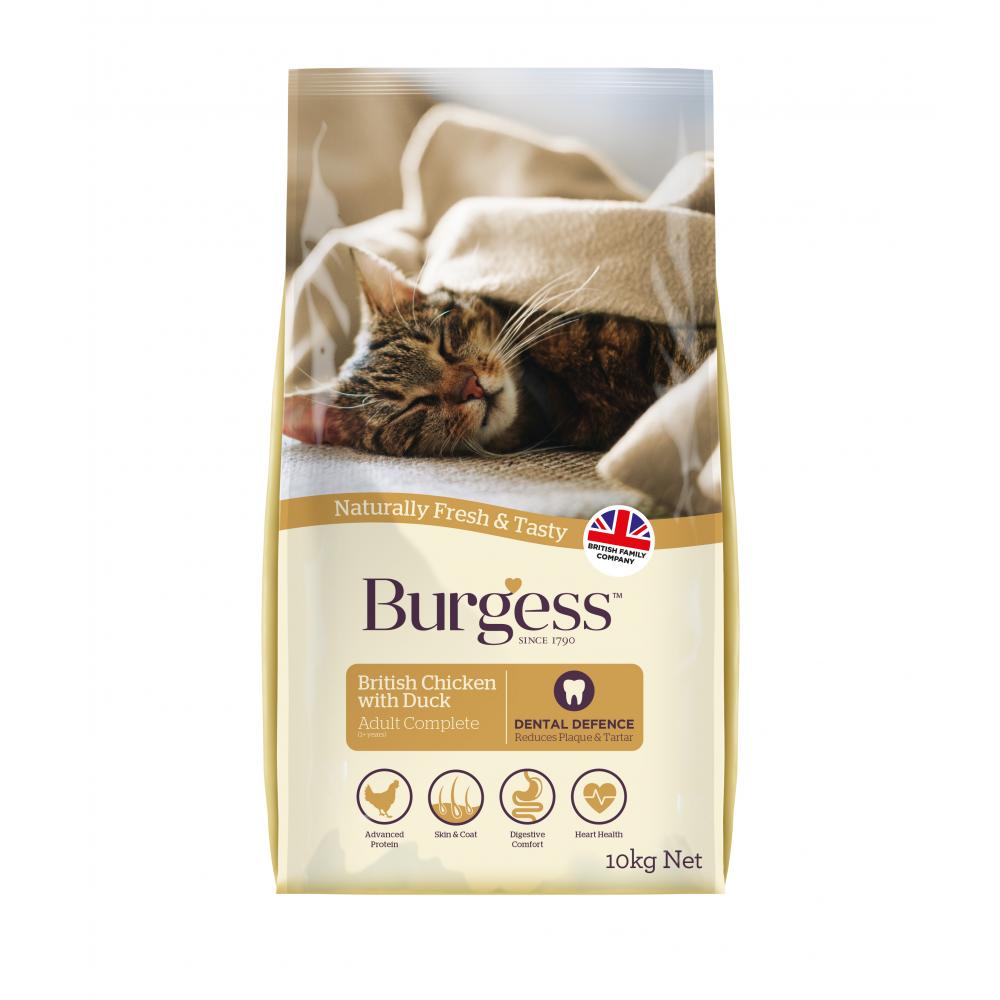 Burgess Adult Cat Food Rich in Chicken & Duck - 10kg