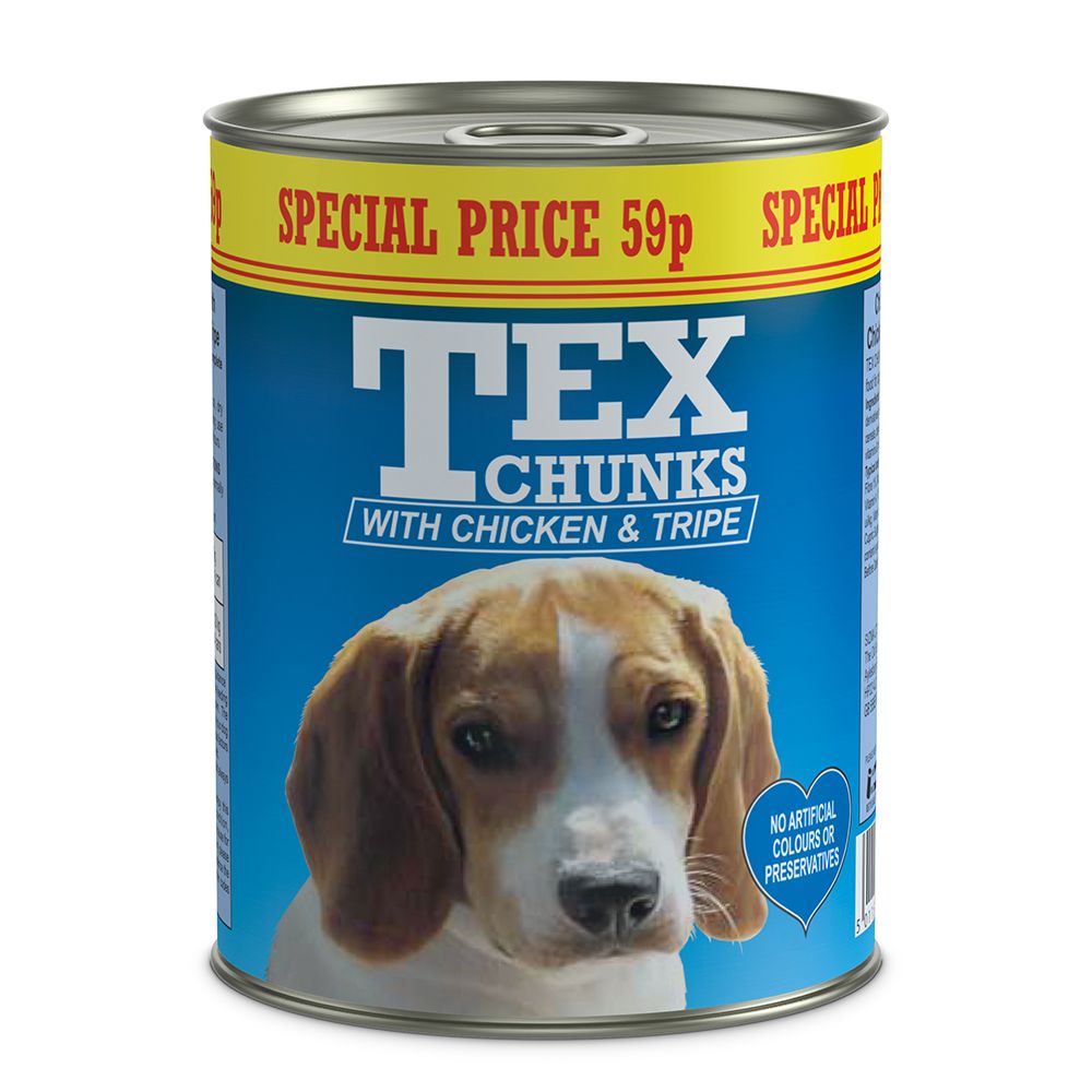Tex Chicken & Tripe 12 x 400g Special Price 69p per tin 