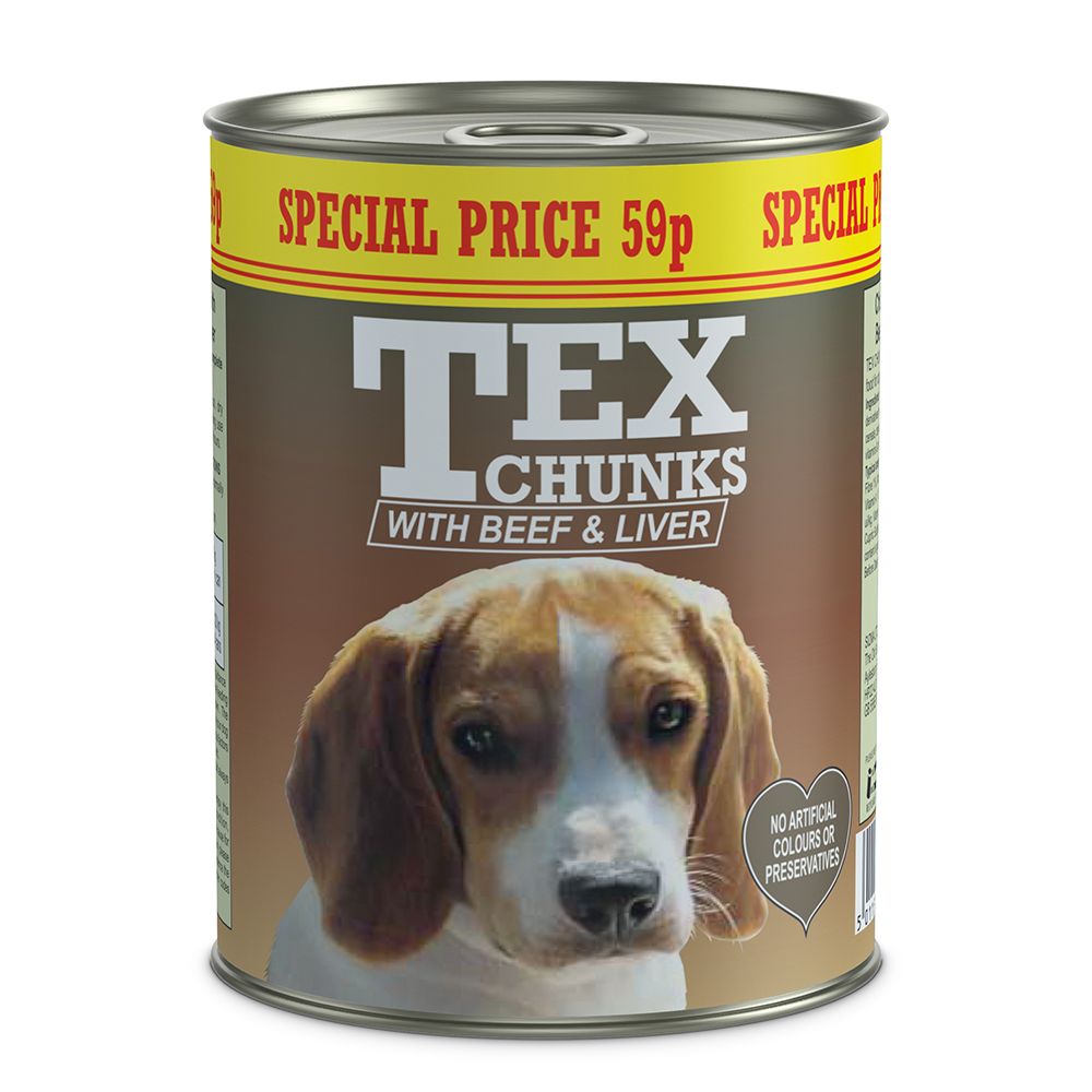 Tex Beef & Liver 12 x 400g Special Price 59p per tin