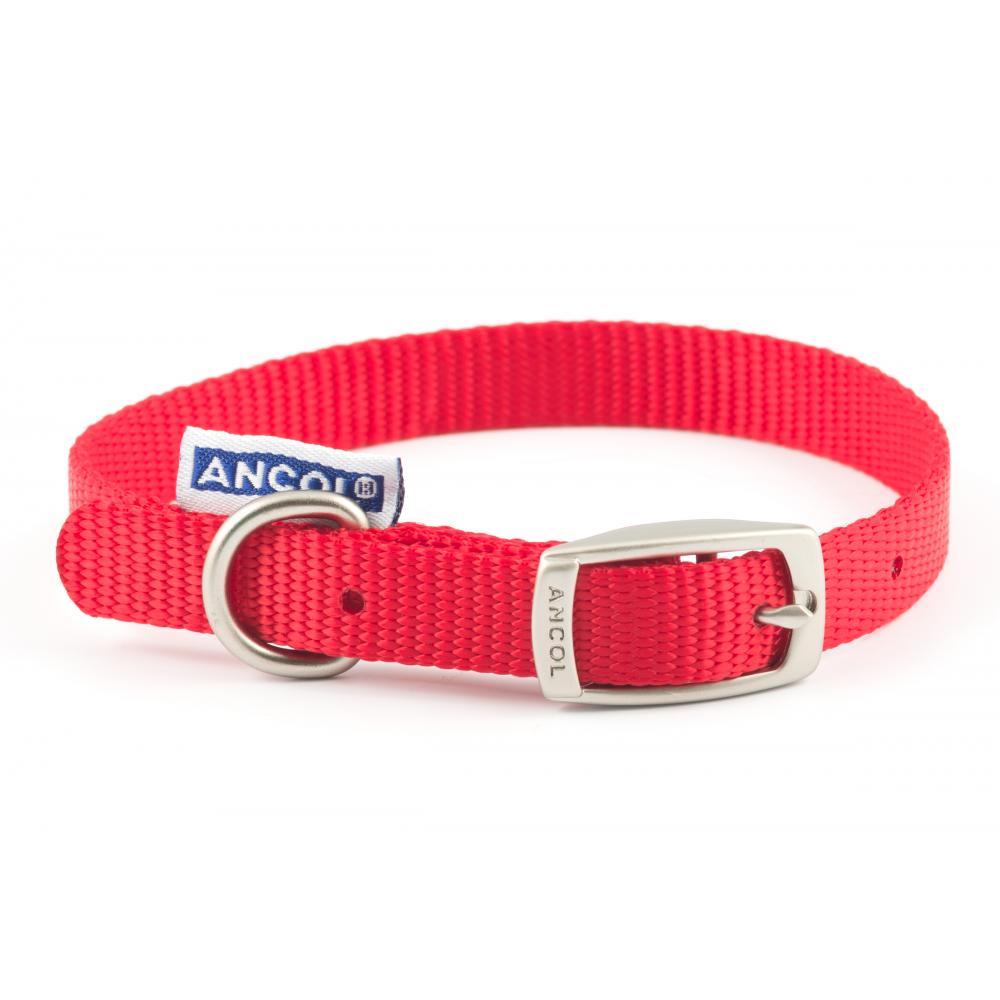 Ancol Nylon Dog Collar Red