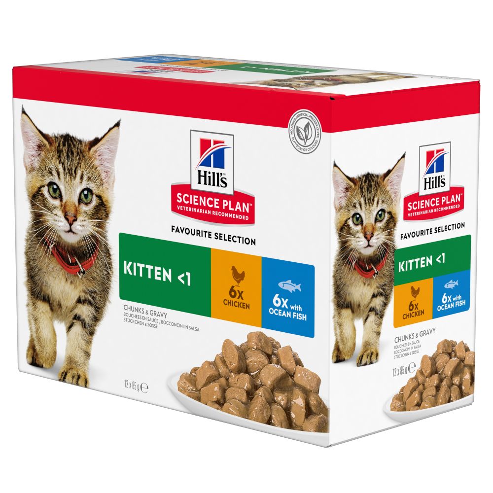 Hill's Science Plan  Kitten Wet Food Multipack Chicken & Ocean Fish Flavour 12 pack